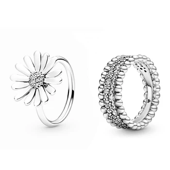 

Kakany 2020 New Perfect Fashion High Quality Pave Pave Daisy Flower Bead Ring Original Female Luxury Romantic Jewelry