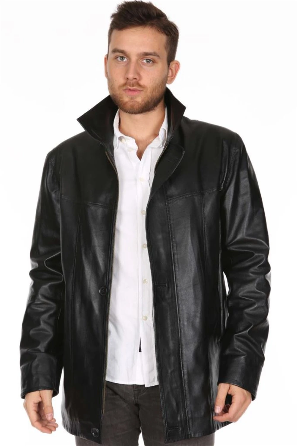 genuine leather men's coat sport model original lambskin black colour furless softy 2022 trend appearance made in turkey e-135 mens lambskin coat