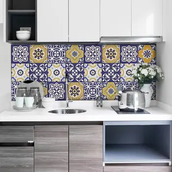 

Pack of 24 PCs tile size 20x20 cm - Made in Italy PVC bathroom & kitchen Stickers Collage years 70