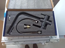 Tap Faucet-Mixer Sink Water-Purification Frap Dual-Handle Black Kitchen Rotation Letter-Design