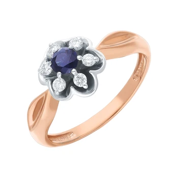 

Gold ring with sapphires and diamonds sunlight sample 585