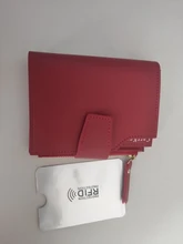 Cartera de cuero con cremallera triple para mujer, billetera femenina de cuero, corta, con cierre triple