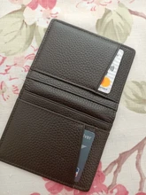 Bycobecy-Mini Cartera de cuero genuino para hombre, billetera pequeña, superfino, suave, 100%, tarjetero