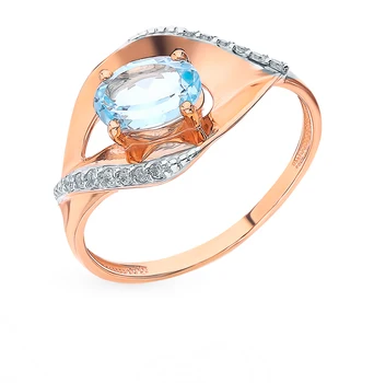 

Gold ring with Topaz and cubic zirconia sunlight sample 585