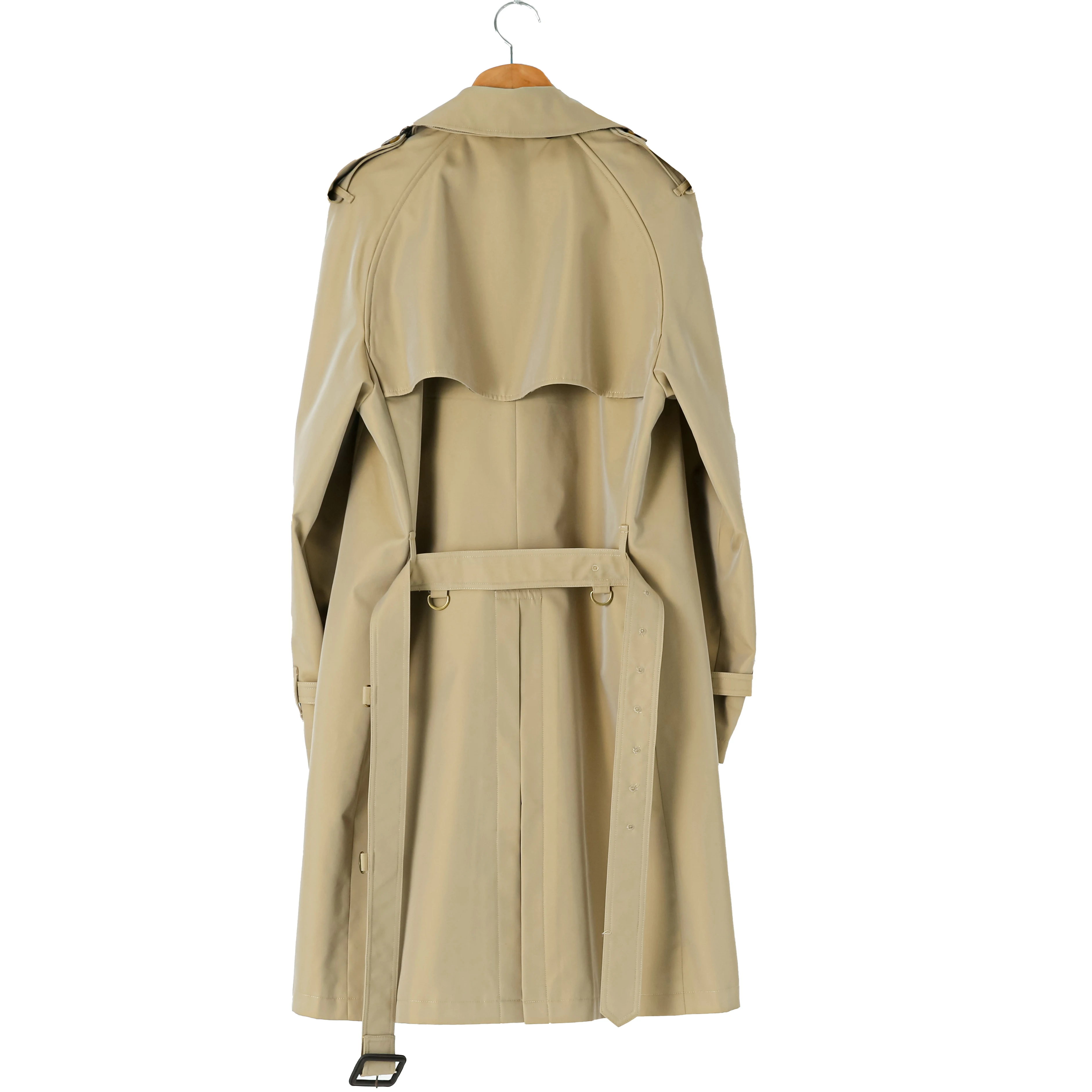 Men Trench Coat Mid-length Double Breasted Windbreaker Loose Fit Autumn Winter Vintage Military