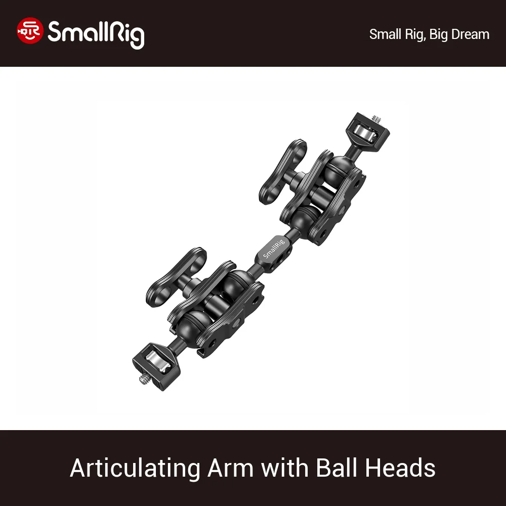 

SmallRig Articulating Magic Arms (1/4" Screws) With 2 BallHead Extension Bar Clamp For LCD Monitor Magic Arm Clamp- 2109