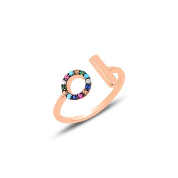 

KUTAYDAN Mixed Zircon Cubic Zirconia Adjustable Tall Ring Ring 925 Sterling Silver