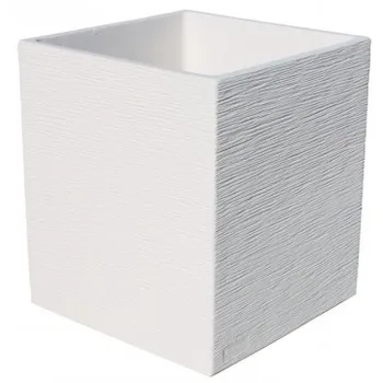

Planter square Caspian 40x40x48cm. Concrete lightened lifelike white color