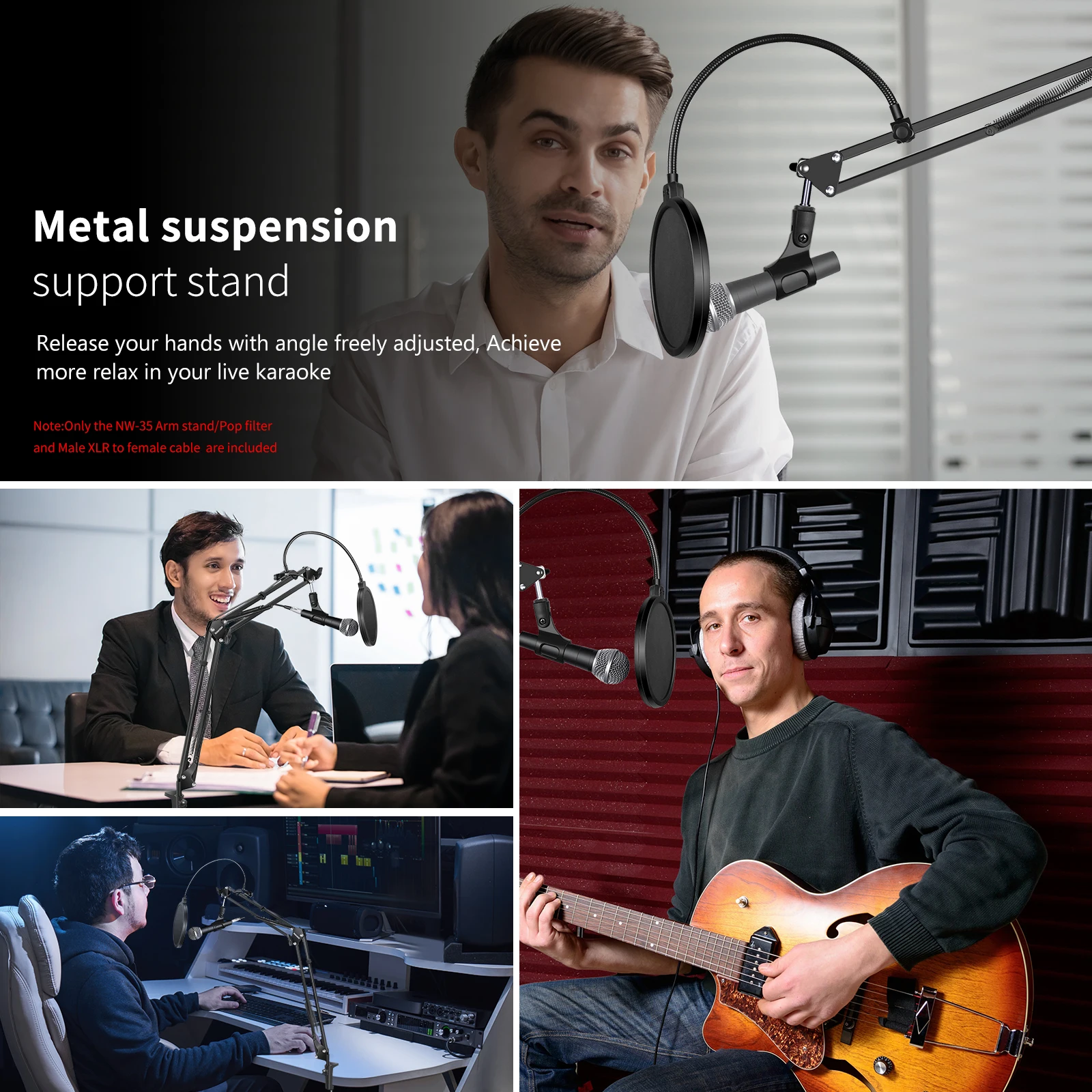 Подставка для микрофона Neewer с микрофонным фильтром и штекером XLR 8 2 футов на