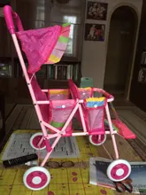 Muñeca de simulación con carrito de doble asiento para niñas, juguete plegable de mano, cochecito de bebé, accesorios de juego de simulación, 3699