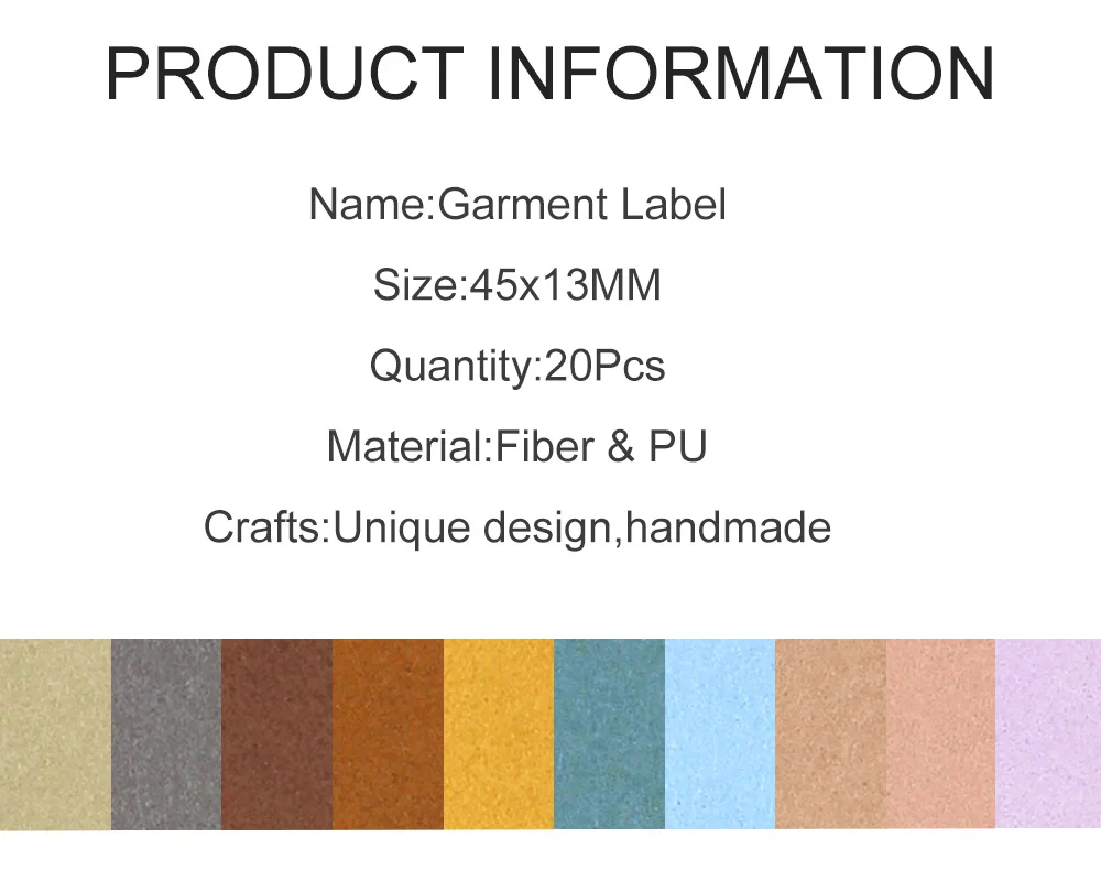 Description Picture 2 of itemHand Made Labels 45x13MM Handmade Leather Label For Clothes Sewing Crafts Handmade Tags For Knitting Garment Accessories 20Pcs