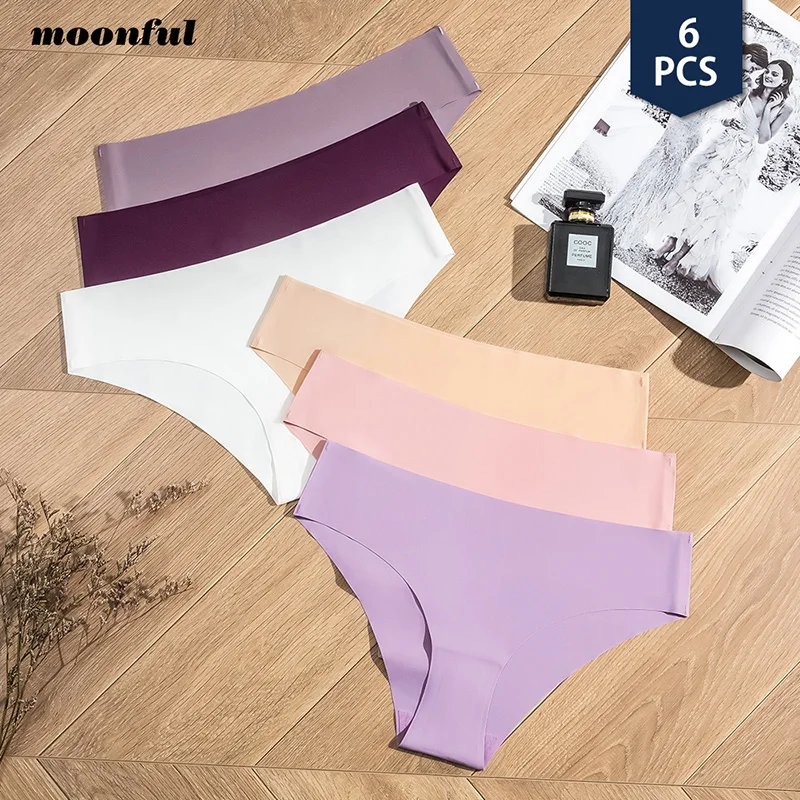 6 Pcs/Set Seamless Panties for Women Ice Silk Women's Panties Breathable Brief Sexy Low Waist Female Underwear Girl Underpant