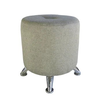 

Pouf Round Chrome latte