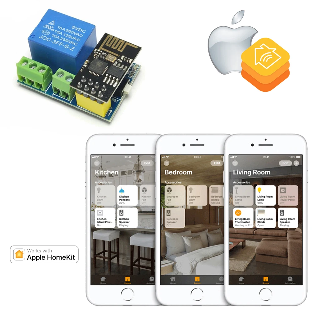 Мини-реле умный дом, wi-fi ESP01S 5 В, Apple HomeKit Siri, сухие контакты  (управл. 5-220В)