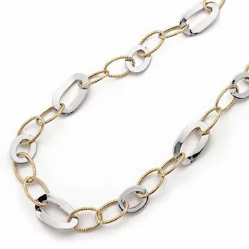 

Choker gold 9k two-tone hollow 45cm. Woman
