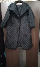 Fit Coat Spring Women Parkas Cotton-Padded Black Autumn Long Fashion EAM New Loose 19a-A319