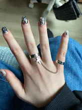 Punk Cool Hip-hop-Juego de anillos abiertos multicapa ajustable, cuatro dedos, juego de anillos para mujer, fiesta gótica, joyería de calle