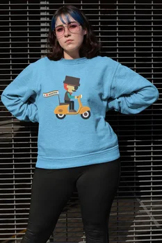 

Angemiel Wear İ Love Scooter Blue Women Sweatshirts