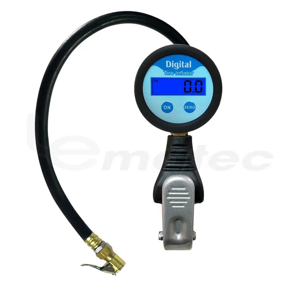 LEMATEC Digital air pressure gauge tire inflator gauge with air clip