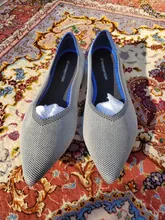 Mujer elástico de punto mixto mocasines de colores transpirable acogedor zapatos de trabajo zapatos breve slip-on de las señoras de la moda pisos luz de conducción mocasines
