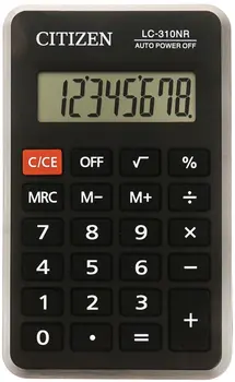 

Calculator pocket citizen lc310nr (114x69mm), 8-bit, battery powered (2 pcs.)