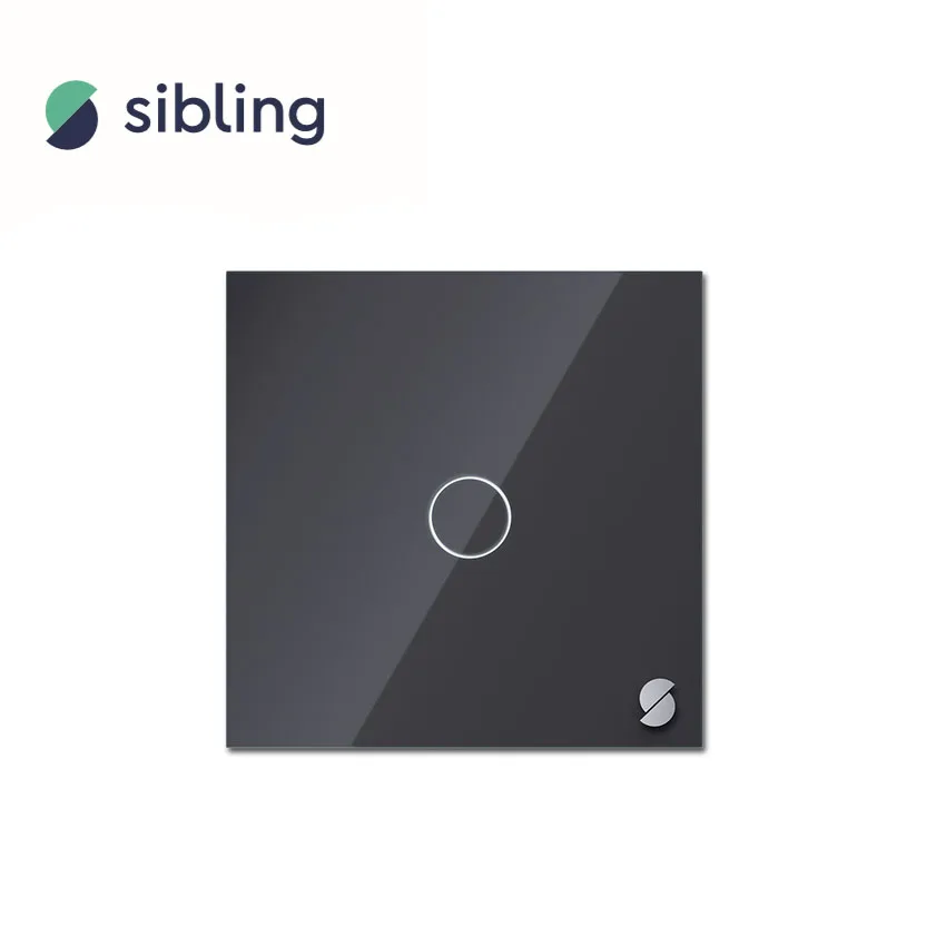 Черный Умный выключатель Sibling(1 клавиша - Цвет: Черный