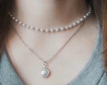 SUMENG-gargantilla de perlas Kpop para mujer, collar bonito de doble capa, colgante de cadena para mujer, regalo para niñas, joyería 2021