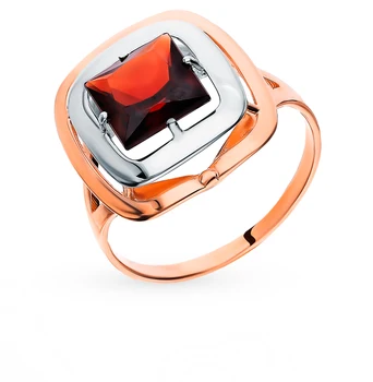 

Gold ring with Garnet sunlight sample 585