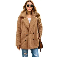 Осень зима теплая одежда женская куртка плюшевое пальто Искусственный пушистый флис 10 цветов на выбор плюс sizeS-5XL Женская куртка