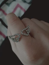 Anillo alas de Ángel ajustables de circonia para mujer, anillos Micro pavé de Color dorado, joyas anillos de moda, regalos para mujer