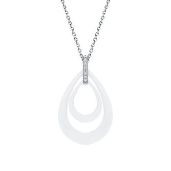 

Silver Pendant with ceramics and cubic zirconia sunlight sample 925 test