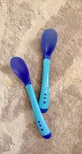 Cuchara de silicona con detección de temperatura para niños y niñas, cucharilla de alimentación para bebés, cucharillas infantiles de 3 colores, envío directo