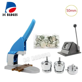 

Sales package 50mm badge making machine + 50mm Metal paper cutter + 500 pcs metal pin badge accessories