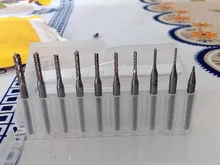 XCAN-Juego de cortadoras de fresado PCB de carburo, 0,6-3.175mm, vástago de 3.175mm, máquina PCB, fresa de extremo de broca de grabado, 10 Uds.