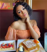 Pelucas de cabello humano con cierre Frontal para mujer, postizo de encaje de 5x5 con ondas profundas brasileñas de 30 pulgadas, color Natural con agua rizada