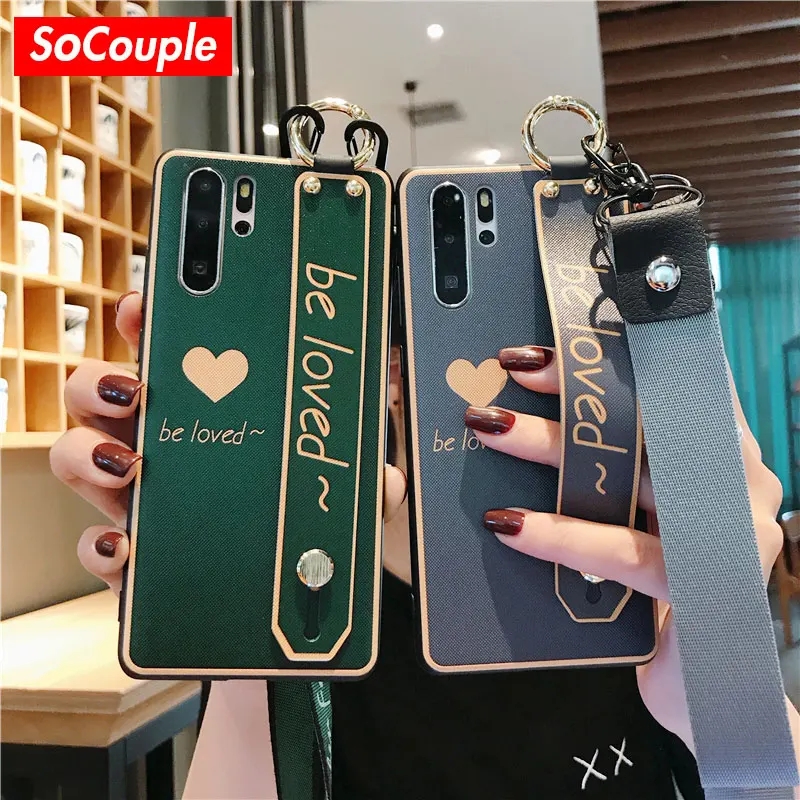 Чехол SoCouple с ремешком на запястье для Huawei P30 P20 Pro Lite Mate 20 30 Nova 3i Honor 10 | Мобильные
