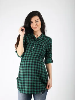 

Maternity Plaid Folding Sleeve Shirt