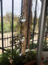 Atrapasueños solar geométrico, chapado en oro