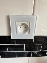 BSEED toma wi-fi pared Francia Polonia estándar Panel de vidrio de cristal inteligente de trabajo con Tuya Google Alexa función de temporizador