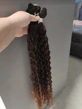 Anjo Plus RYLAI-extensiones de pelo rizado mechones, pelo sintético, 300g, para cabeza completa, 26-30 pulgadas, negro, marrón, degradado