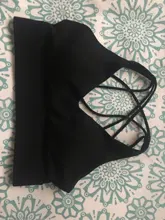 F.DYRAA Sujetador con correas cruzadas a prueba de golpes Sujetador deportivo para correr Gimnasio Sujetador superior Mujer Dobladillo ancho Push Up Entrenamiento Fitness Yoga Crop Tops Sujetador