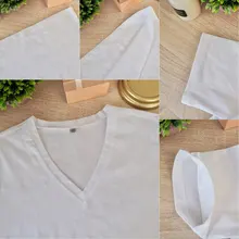 Summer T-Shirt Tees Short-Sleeve Basic Female V-Neck Women Ladies Hirsionsan 100%Cotton