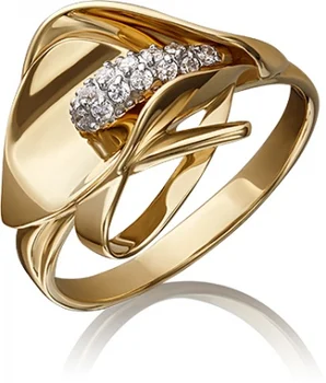 

Yuz platinum ring with cubic zirconia in Yellow Gold