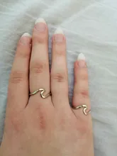 Anillos ondulados de aleación para mujer y niña, joyería Simple de playa de mar, 3 colores, envío directo