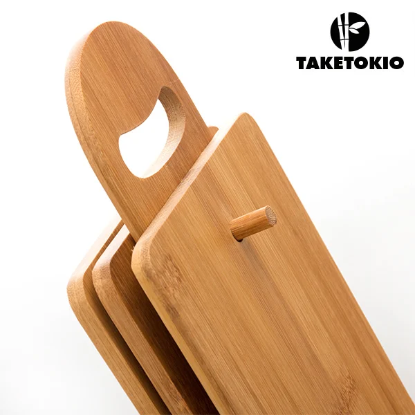 TakeTokio бамбуковый Набор разделочных досок с основанием(7 шт