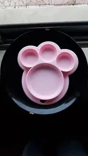 Plato de alimentación de silicona para bebé, vajilla de entrenamiento sin BPA con succión para niño, platos coloridos con bonitos dibujos de oso