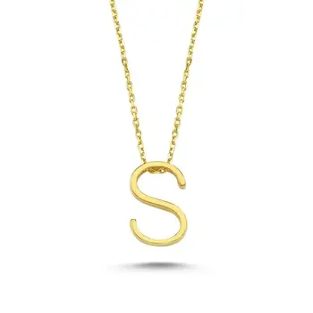 

Angemiel 925 Silver-S-Letter Ghost Pendant-Gold Plated