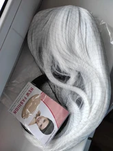 JOY & BEAUTY-Peluca de cabello sintético para mujer, pelo largo y liso, fibra de alta temperatura, Cosplay, 24 pulgadas, negro/blanco