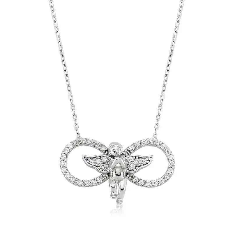 

Silver Infinity Angel Lady Necklace