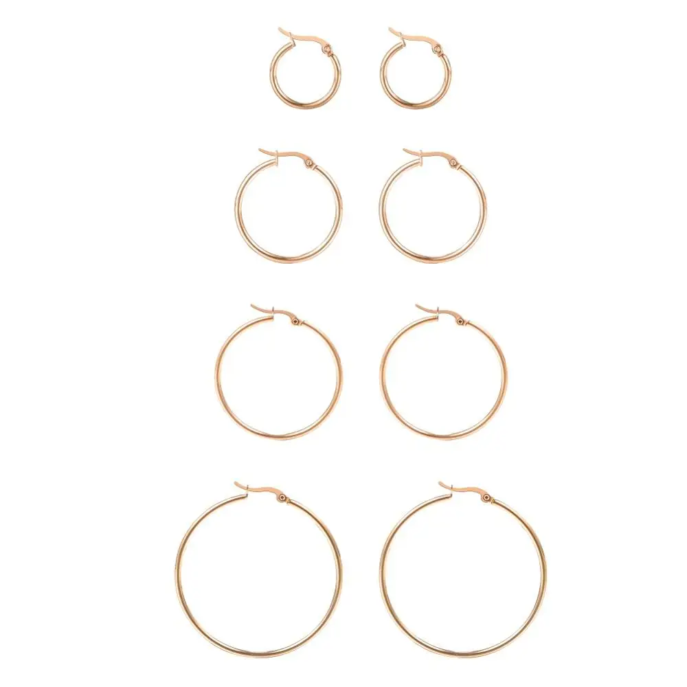 earrings 4 pairs korean Earrings for women girl Circle Earring Fashion Earrings Party Jewelry Gift for women girl - Окраска металла: earrings